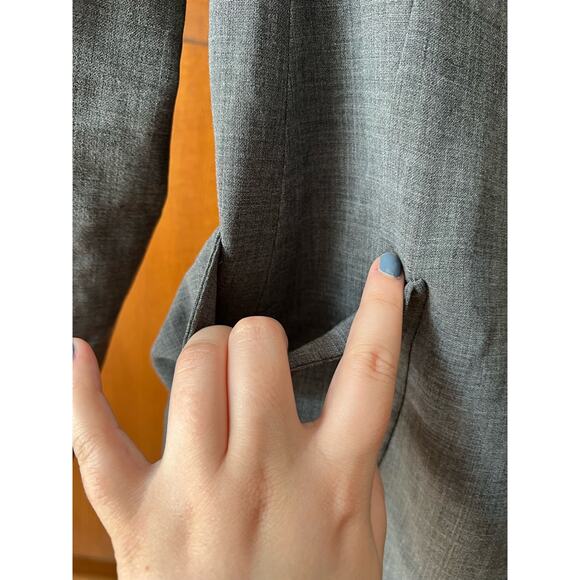 Akris Women's One Button Slim Fit Linen Wool Blend Blazer Long Sleeve Gray SZ 6 - Picture 7 of 10